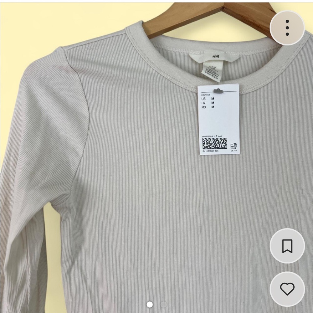 H&M Cream Long Sleeve Tee
